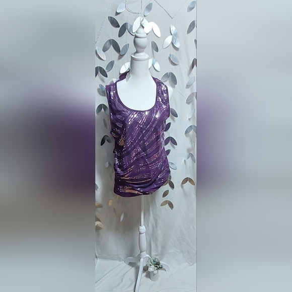Merona Tops - Merona purple sequin tank top size XL
